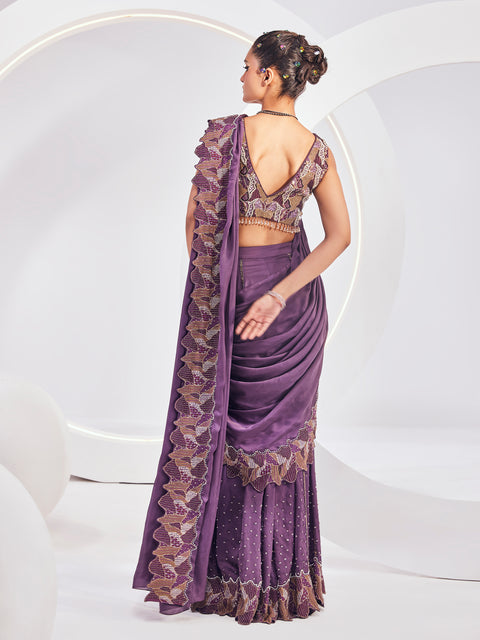 DELORA SHARARA SAREE SET